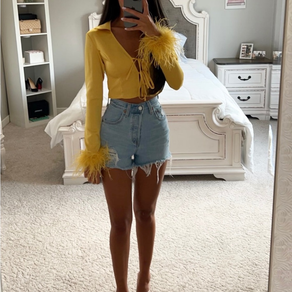 Feather Tie Crop Top